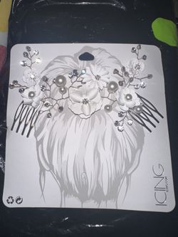 Bridal Silver And White Stylish Head Piece