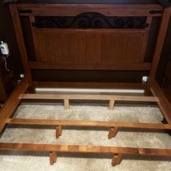 Solid Wood Bed Frame King With Backboard 