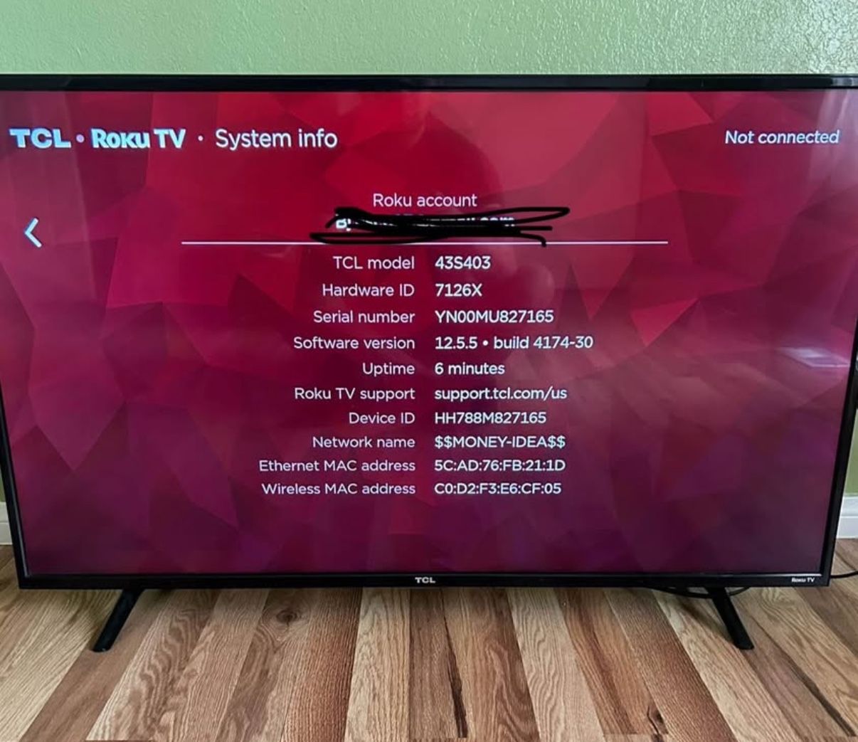Tcl Roku tv 43in.