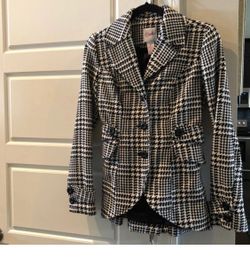 Candie's Houndstooth Double-Breasted Blazer