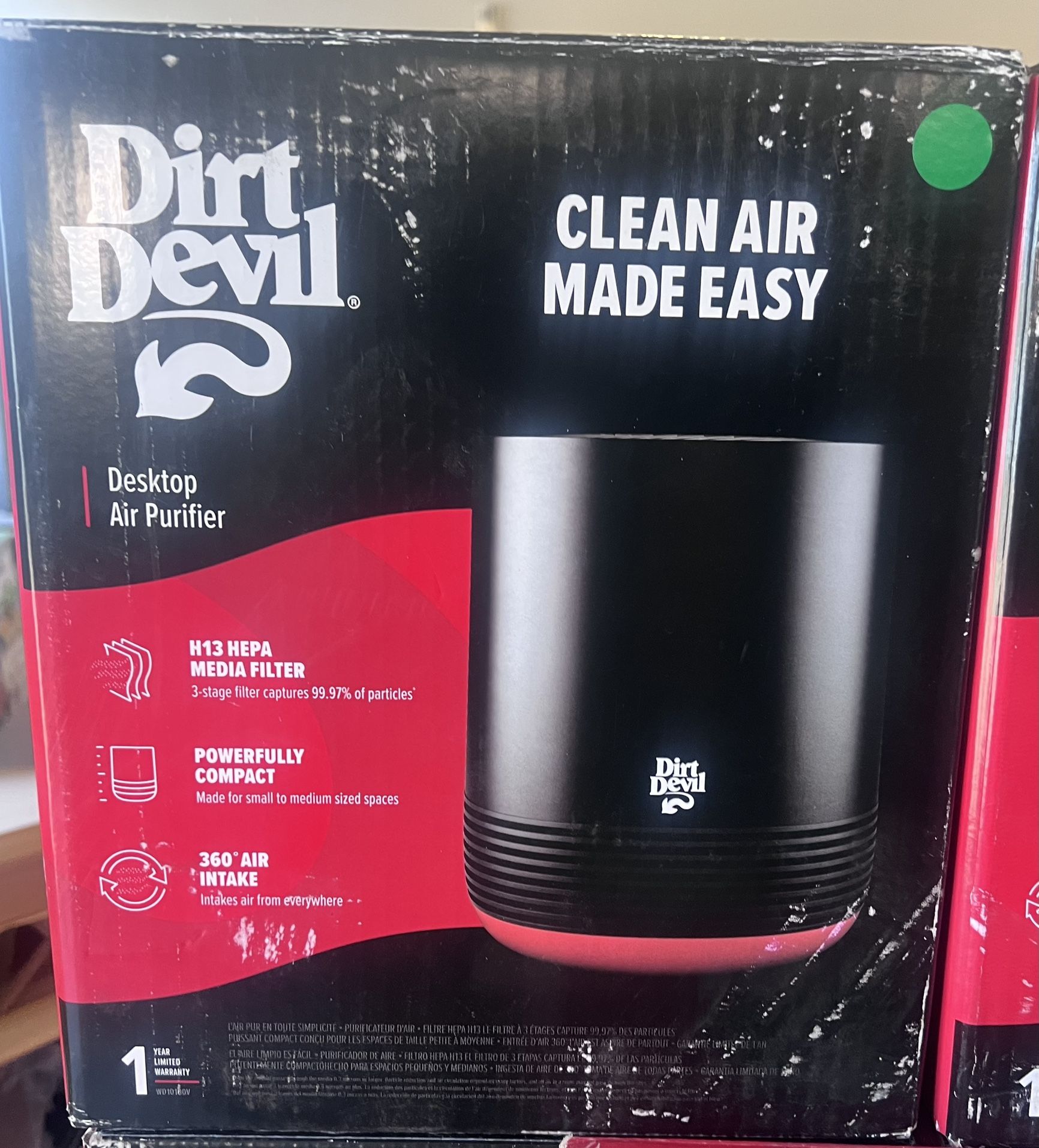 Dirt Devil Air Purifier with HEPA Media Filter, WD10100V