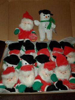 Box Of 20 Beanbag Santa's And Snowmen