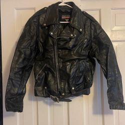Black Genuine Leather Biker Jacket 
