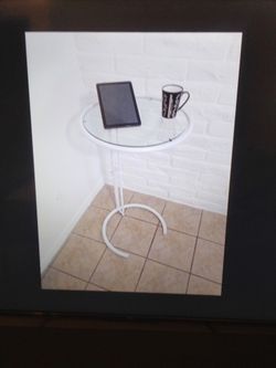 Eileen Side table to standing table with 6 adjustable heights redone in white