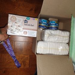 Similac 360 Total Care, 2 Cans. 50 Newborn Sized Diapers. 4 Tommee Tippee Bottles 