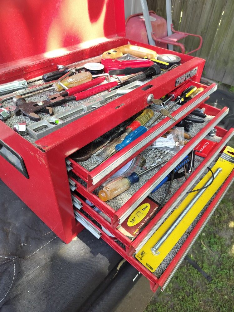 Beast Red Table Tool Box Craftsman Style With Tool In It Loaded