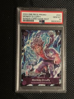One Piece Monkey D. Luffy promo Bandai Card Fest Psa 10