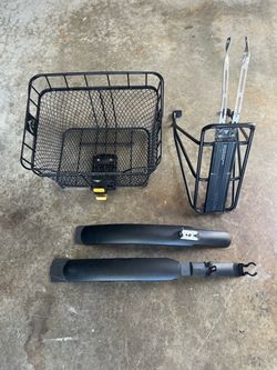 Topeak bike rack , basket, and fenders