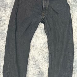 Levi's Jeans Mens 38 x 30 Original Fit 501 Black Classic Casual Denim Slim Fit