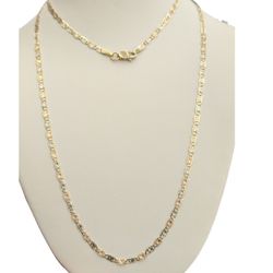 10kt Real Gold Tricolor Valentino Chain 2.2 mm 20 inches 