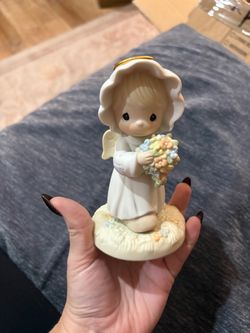 Precious Moments Angel Figurine with Flowers