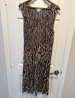 Croft & Barrow Zebra Print Smocked Dress women’s size Large