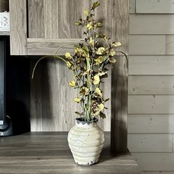 Faux House Plant In Glazed Ceramic Vase