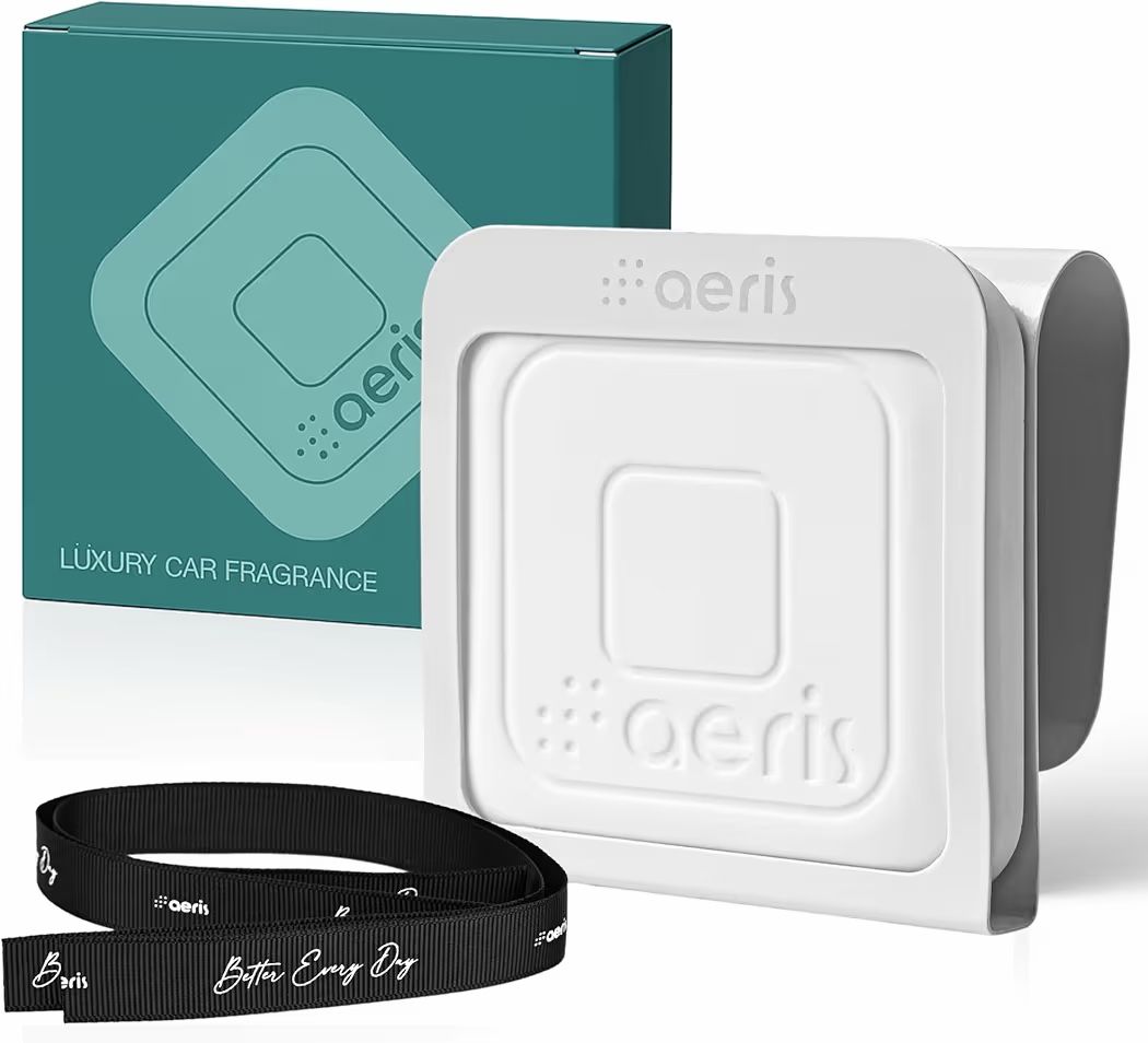 Aeris Car Fragrance Starter Kit - Includes Clip + Refillable Scent Stone (Sky Essence (Starter Kit))