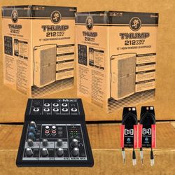 Mackie Thump212XT Powered Speaker System 12" PA Monitors Bluetooth 5 Ch Mixer 2800 Watts Package 🚨  Payment Options Available 🚨 No Credit Needed 🚨 