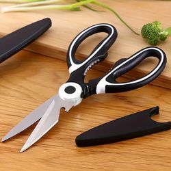 1pc Multifunctional Steel Food Scissors for Duck, Fish, and Broiler Bones - Perfect for Pizza, Salad, and Barbecue