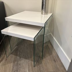 Grey and white modern nesting tables