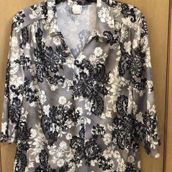 Haband  Women’s  Blouse Large Floral Print