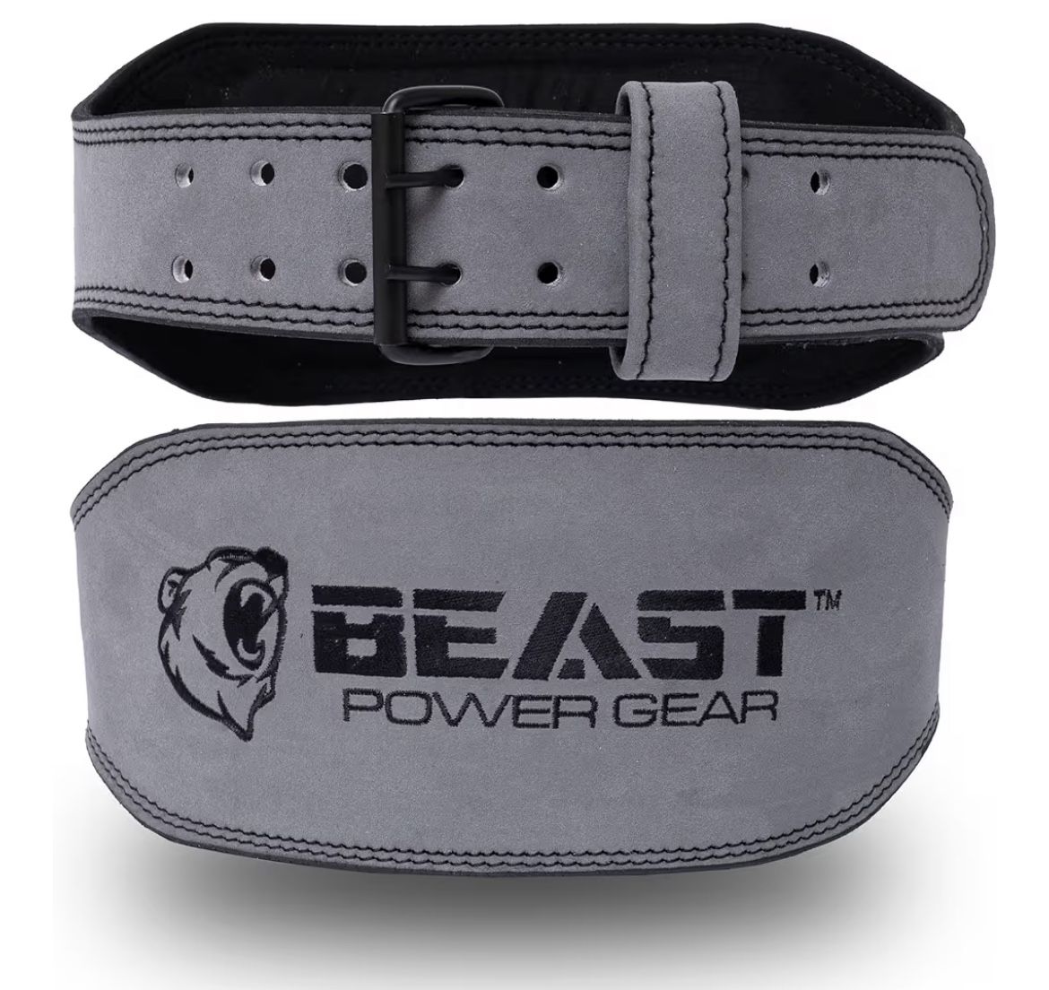 Weight Lifting Belt - 4” Genuine Leather Belts Padded Lower Back Support for Gym Bodybuilding Squat Deadlift Weightlifting Cross Strength Training Men