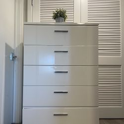 White Dresser Or Tall Chest Of Drawers / Moving sale