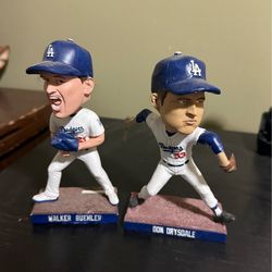 Dodgers Bobbleheads (Walker Buehler & Don Drysdale)