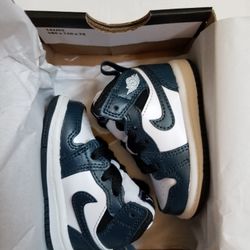 JORDAN 1 MID (TD) BABY TODDLER ARMORY NAVY WHITE BLACK SIZE 3C 
