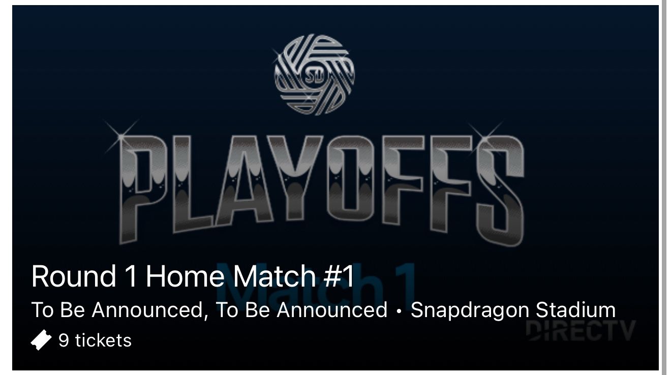 San Diego FC Playoffs- Multiple Tickets- READ DESCRIPTION