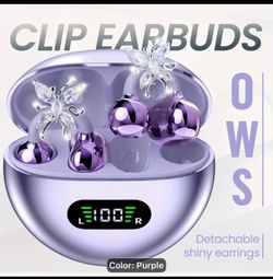 New! Purple Noise Reduction Quality HD Earbuds with charging case