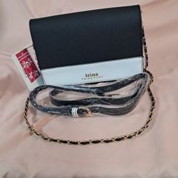 Trina Turk Small Black & White Cross Bodywe