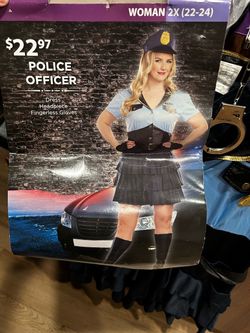 2x Womens Police Officer Costume