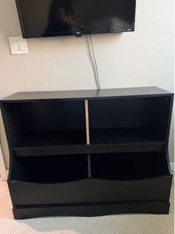 Black Toy Storage Organizer & Bookshelf – 41” Wide – Great Condition