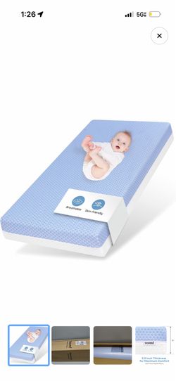 Crib Mattress Dual Sided Memory Foam Baby Toddler Bed Mattress, 52" x 27.6" x 5.5" Soft Breathable Mattresses with Removable Machine Washable Cover, F