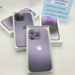 APPLE IPHONE 14 PRO MAX 128GB UNLOCKED.  FREE SMARTWACH/ HEADPHONES. PAY $1 TODAY  REST IN  PAYMENTS.  NO  CREDIT NEEDED  FINANCING   