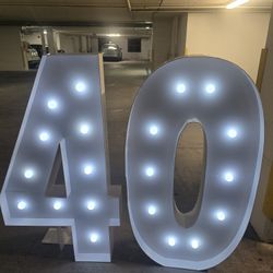 4ft Light Up Number 40