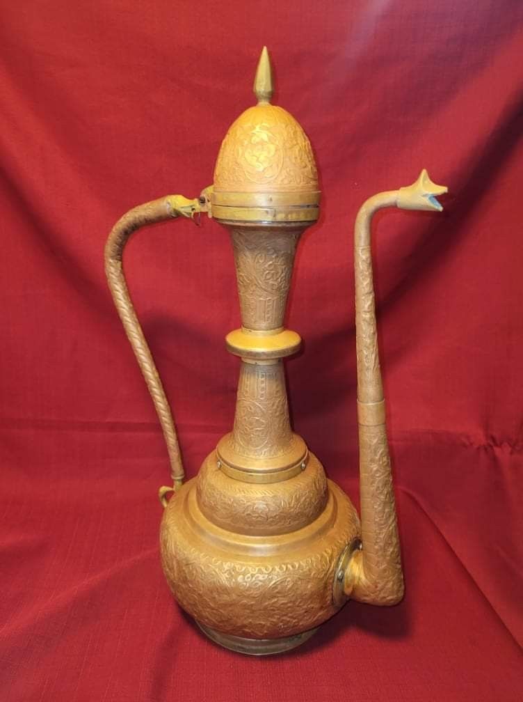 Antique Handmade Arabic Tea Pot/pitcher W/ Lid Copper