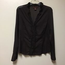 Women’s BANDOLINO 100% cotton thin light weight long sleeve button down blouse… Size 10