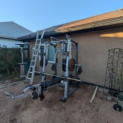 Gold's gym Smith machine . 