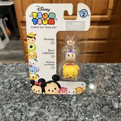 Disney Tsum Tsum Series 2 .  Three Characters Winnie the Pooh, Buzz Lightyear And Grumpy.  Brand new factory sealed.  