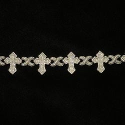 Iced Out Cross Bracelet 925 Silver VVS Moissanite