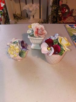 Vintage bone china flower figurines