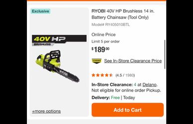 Ryobi electric chainsaw
