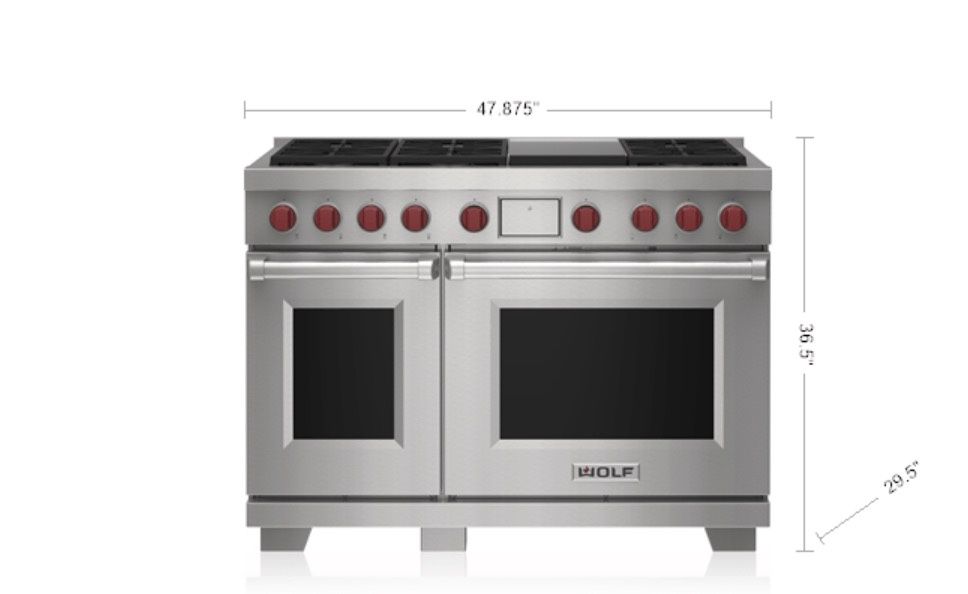 🔥 Wolf 48” Dual Fuel Range – 6 Burners + Infrared Griddle