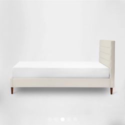 Silk & Snow Upholstered Horizontal Channeled Bedframe
