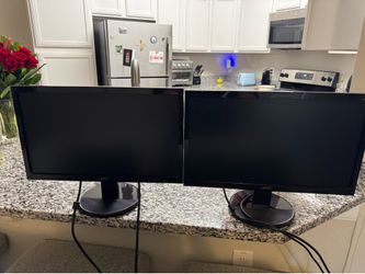 2 Acer K202HQL 19.5” HD+ (1600×900) LED Monitors with Cables