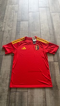 adidas Belgium National Team Soccer Jersey Red Yellow Mens Size Medium