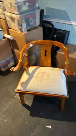 Elegant vintage wooden accent chair