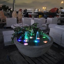 Concrete Large Planter or Water Fountain / Cement Backyard Patio Pots Garden Planters / Outdoor Fountains
