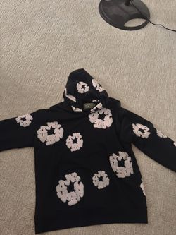 Denim Tears Black Cotton Wreath Hoodie-Brand New