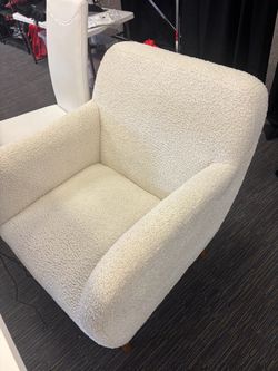 Cream colored Sherpa chair