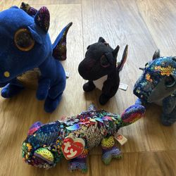 Ty Stuffies - Dragons & Chameleon 